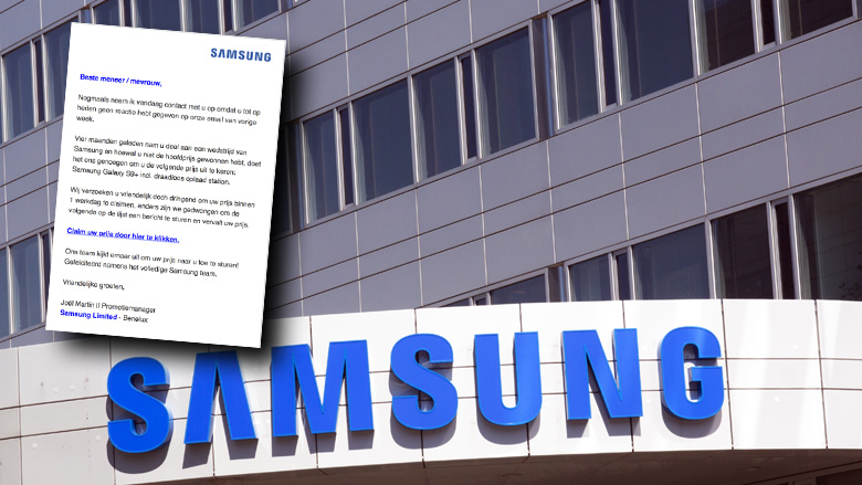Weer meldingen over valse winactie van 'Samsung'