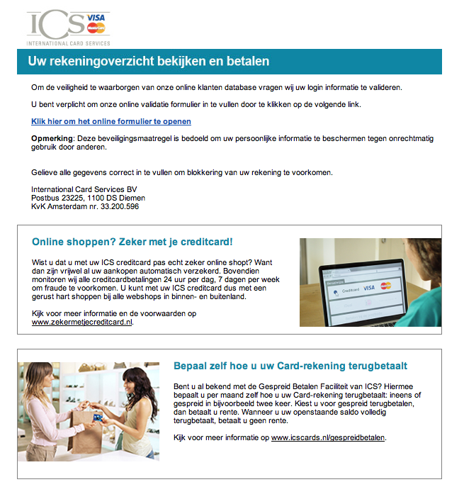 Pas op voor valse e-mail van ICS