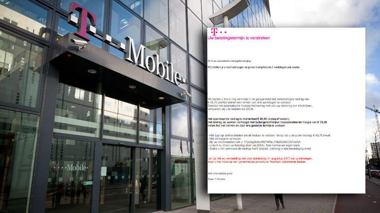 Vals bericht T-Mobile over betaling