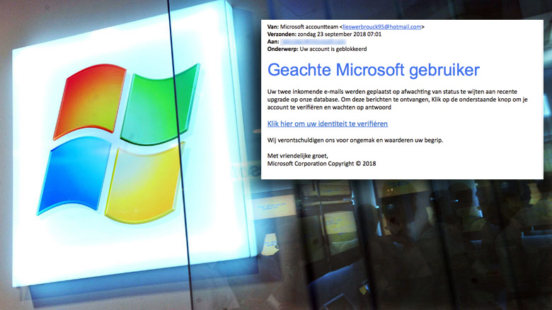 Pas op voor valse mail 'Microsoft' over accountblokkade 