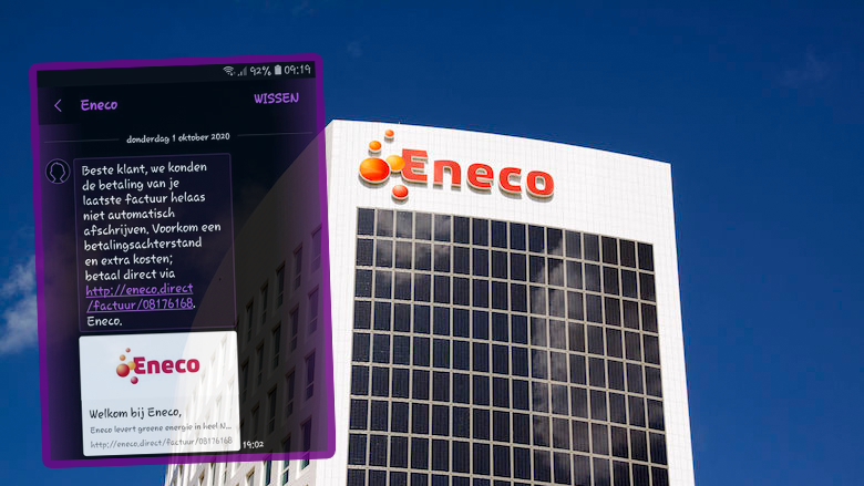 Oplichters sturen valse sms'jes namens 'Eneco' over een betalingsachterstand