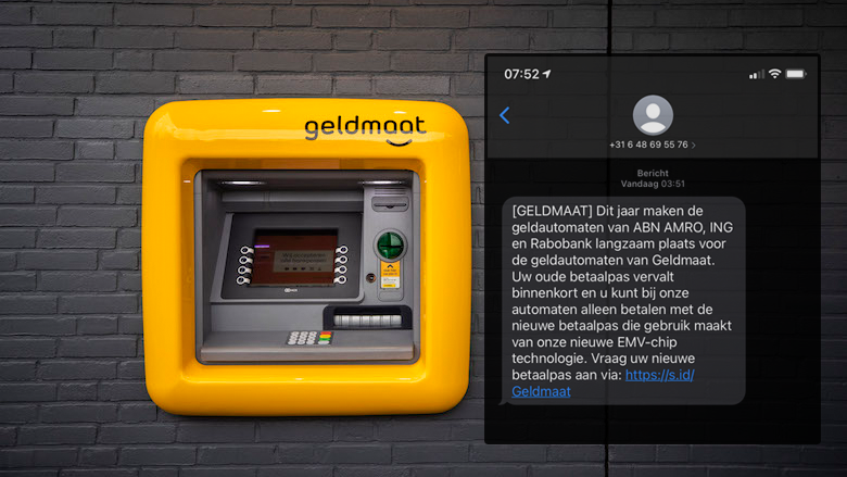 De Geldmaat vervangt bestaande pinautomaten. Klopt de sms dat je er een nieuwe betaalpas voor nodig hebt?