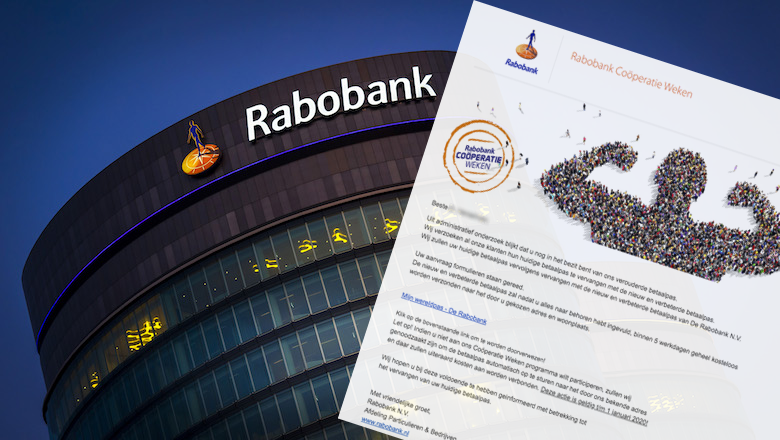 Mail van 'Rabobank' over verouderde bankpas is nep