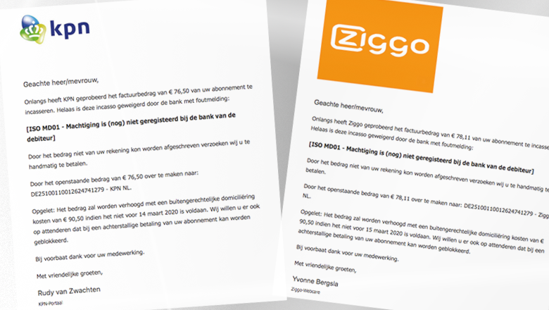 Spookfacturen namens Ziggo, KPN en de Belastingdienst leiden naar hetzelfde rekeningnummer