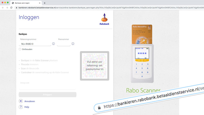 Let op: valse e-mail van 'Rabobank' verstuurd