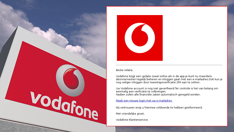 'Boem Nieuwe Update!' Pas op voor deze nepmail uit naam van Vodafone