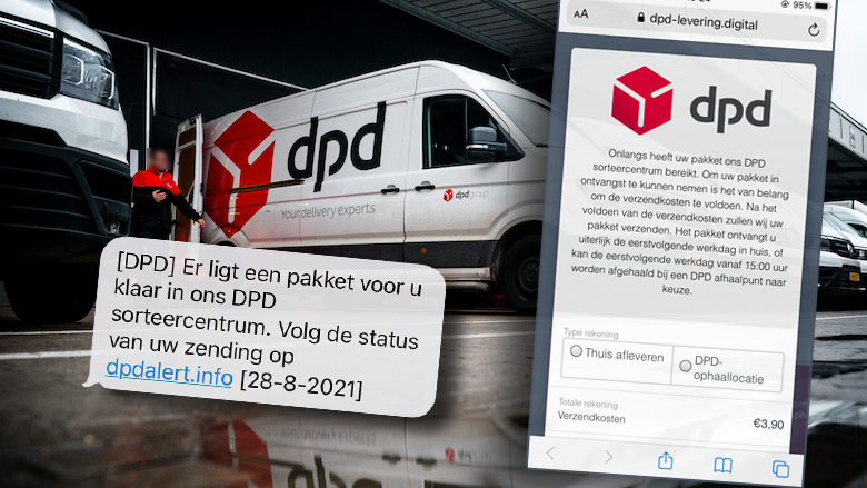 Oplichters sturen sms'jes namens koeriersdienst DPD: 'Er ligt een pakket in ons sorteercentrum'