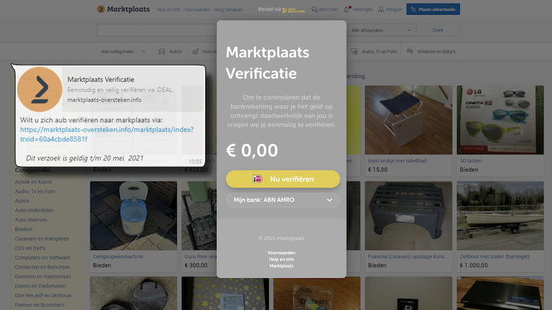 Oplichters zetten levensechte Marktplaats-nepsite online: 'Verifieer je Marktplaats-account'
