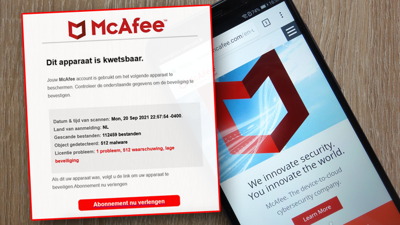 E-mails van 'McAfee' over verlopen licenties: wat zit erachter en is het oplichting?