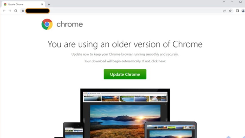 Voorbeeld neppe update voor Chrome. Bron: Sucuri