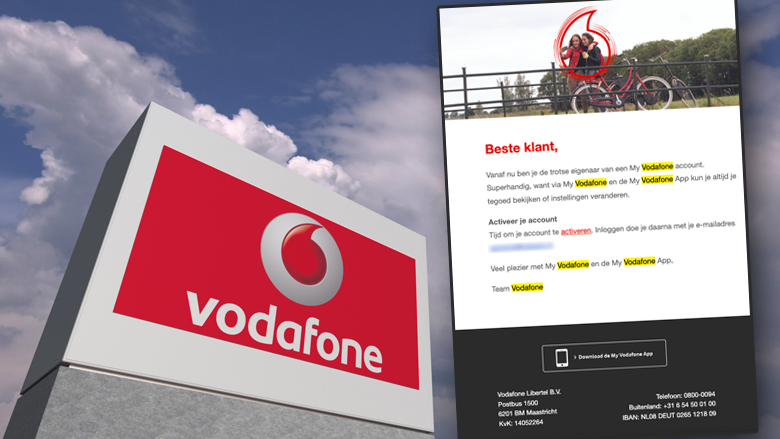 Oplichters sturen phishingmails namens Vodafone: 'Activeer je Vodafone-account'