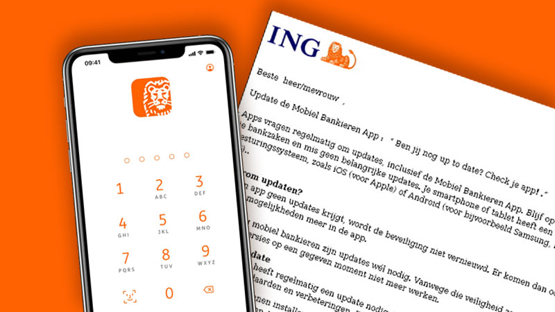 Trap niet in deze nepmail van ING: ‘Update de Mobiel Bankieren App’
