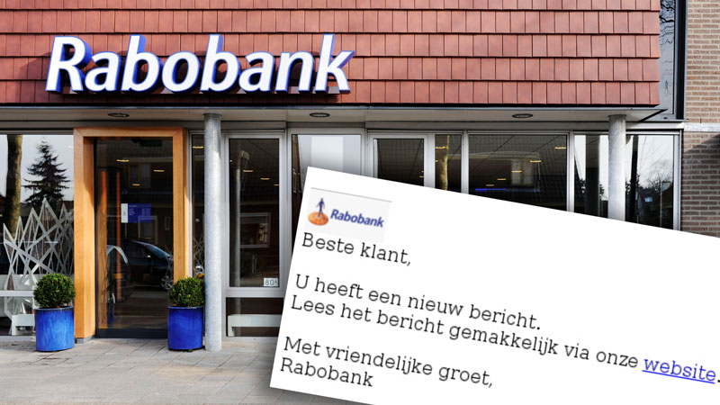 Frauduleuze mail uit naam van Rabobank: 'U heeft een nieuw bericht'
