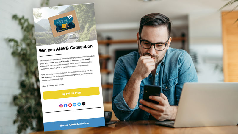 Nepmail namens ANWB: ‘Win een ANWB Cadeaubon’