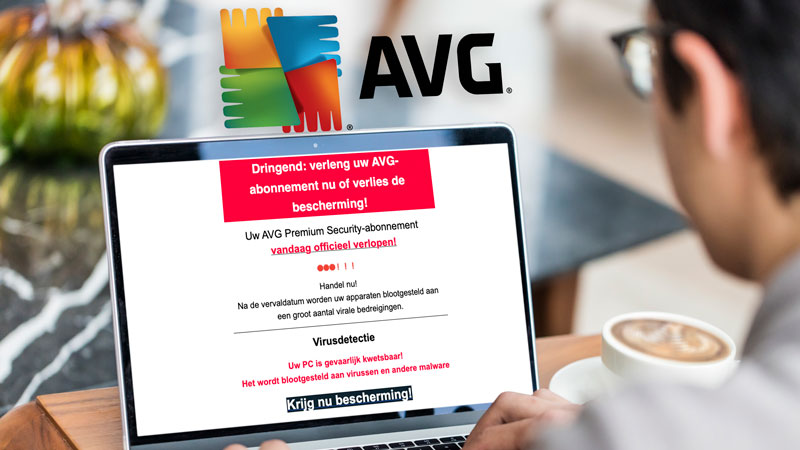 Dringende mail AVG AntiVirus: ‘verlengen Premium Security-abonnement’ is vals