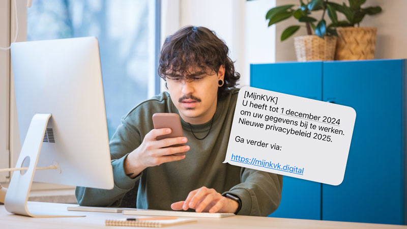 KVK-sms: ‘u heeft tot 1 december 2024 om uw gegevens bij te werken’ is phishing