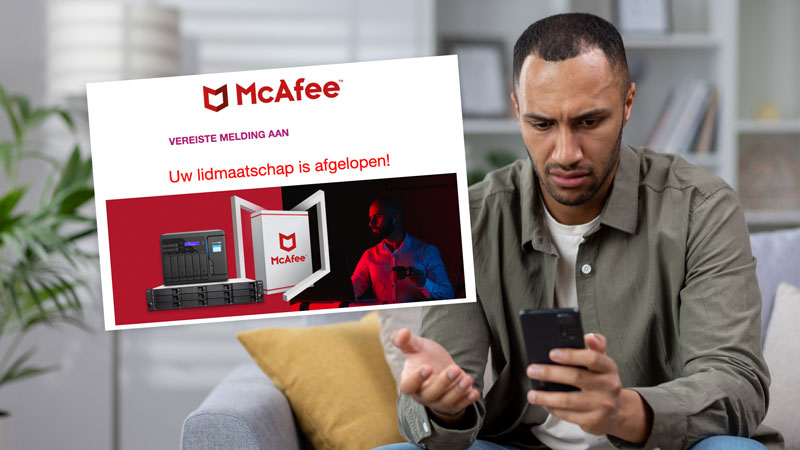 Misleidende McAfee-mail over automatisch verlengen lidmaatschap