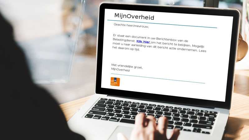 Phishingbericht namens MijnOverheid over de Belastingdienst