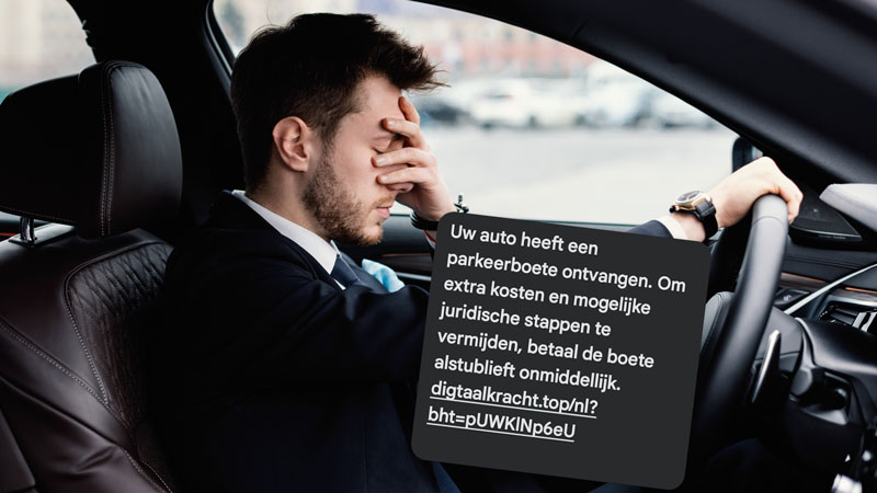 Wees gewaarschuwd voor phishing-sms: ‘Uw auto heeft een parkeerboete ontvangen’