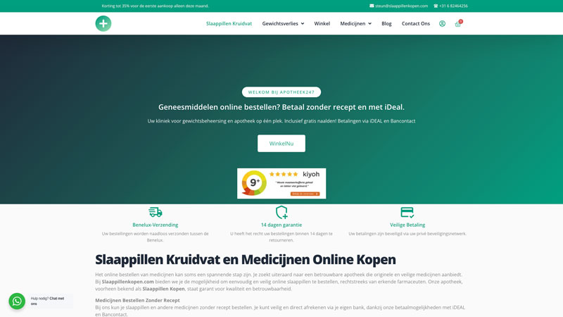 ‘Slaappillenkopen.com’ verkoopt zogenaamd slaappillen en medicijnen van Kruidvat