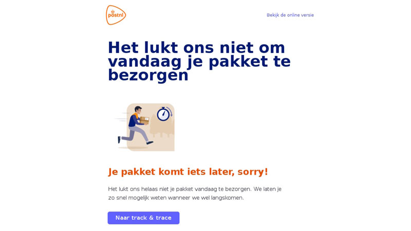 PostNL Phishingmail | Bron: Fraudehelpdesk