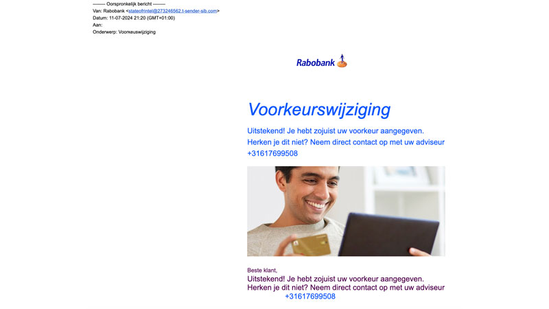 Phishingbericht Rabobank