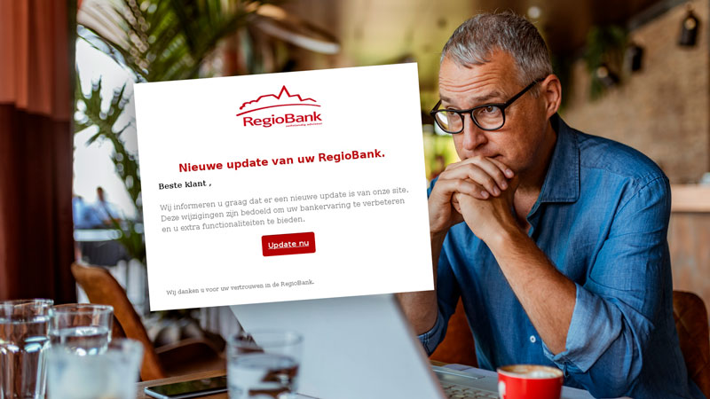 Phishingmail in omloop over nieuwe update RegioBank website