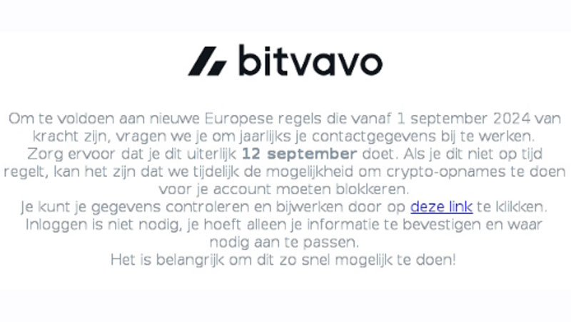Phishingbericht namens Bitvavo | Bron: Fraudehelpdesk