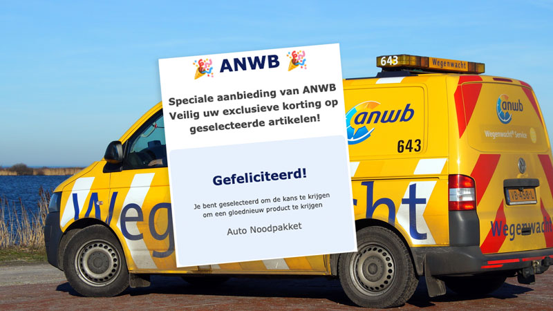 Frauduleuze mail in omloop: ‘Jij maakt kans op een ANWB auto noodpakket’