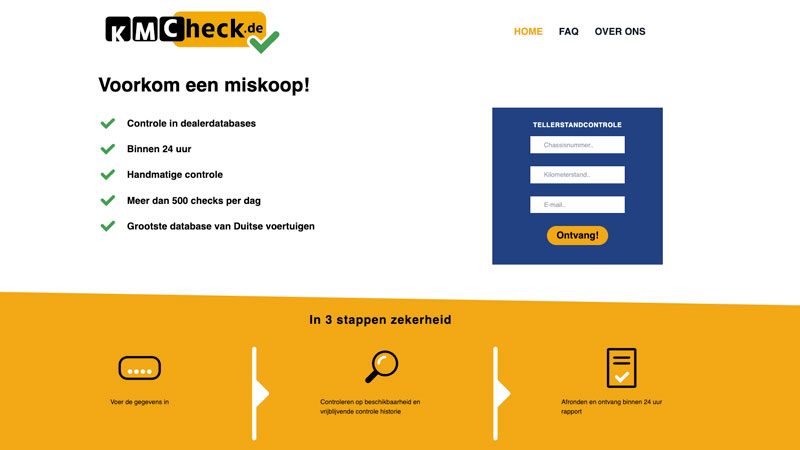 Een auto checken vóór de aankoop? Doe dit niet bij ‘kmcheck.de’