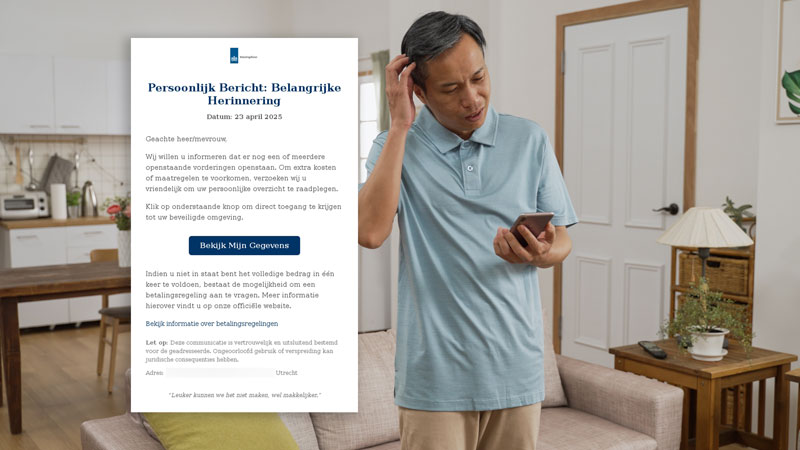 Frauduleuze mail namens de Belastingdienst over openstaande vorderingen