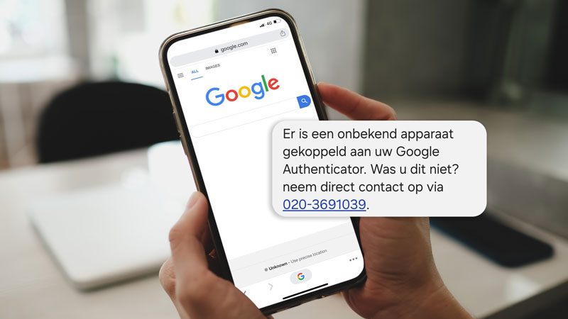 Valse Google-sms spoort je aan om te bellen naar een vals 020-nummer