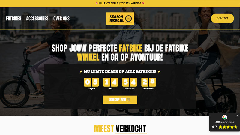 Valse fatbike-webshop ‘season-bikes.nl’ stunt met lentedealkorting tot 35 procent