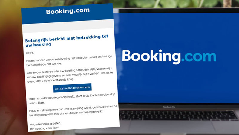 Binnenkort op vakantie? Deze Booking.com-mail over jouw boeking is phishing