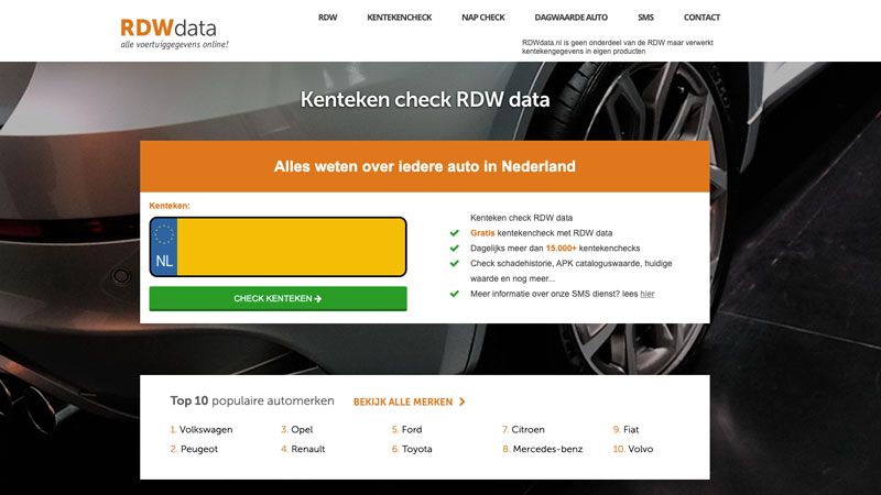 Gratis voertuiginformatie opvragen? Pas op voor misleidende RDW-websites