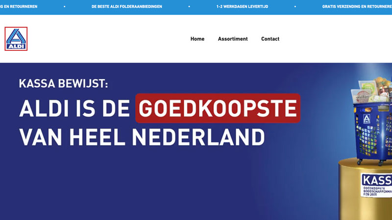 €54,95 voor een Krups Nespresso-apparaat of €60 korting op Philips producten? Deze Aldi-webshop is nep
