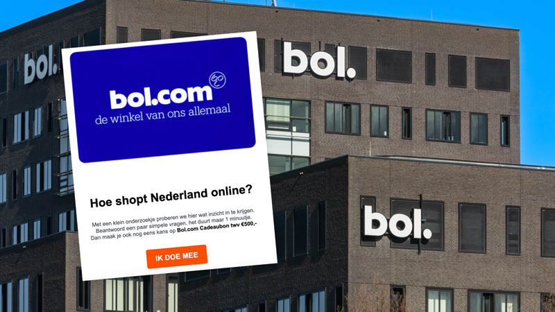 Pas op voor deze frauduleuze mail: ‘Gefeliciteerd! Win een bol.com cadeaukaart t.w.v. €500!’