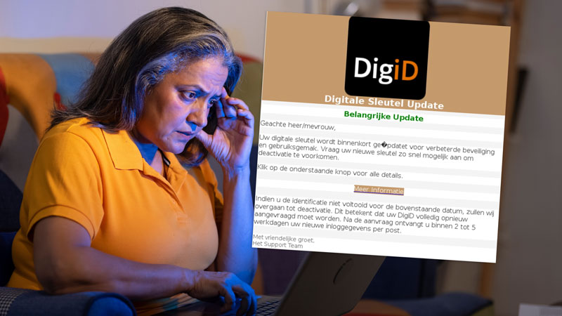 Inloggen met jouw DigiD? Deze mail over een belangrijke update voor jouw account is frauduleus